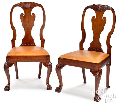 PAIR OF NEW YORK QUEEN ANNE MAHOGANY