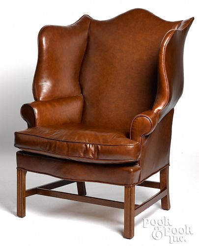 CHIPPENDALE MAHOGANY EASY CHAIR,