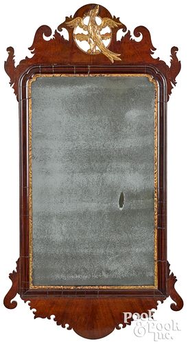 CHIPPENDALE MAHOGANY LOOKING GLASS  314a40