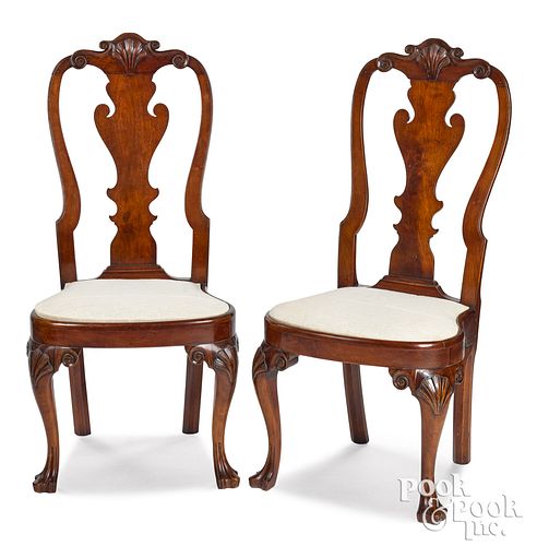 PAIR OF QUEEN ANNE WALNUT DINING 314a41