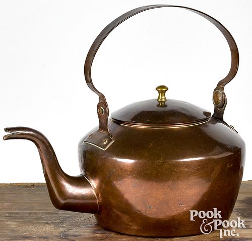 GEORGE MILTENBERGER, COPPER TEA KETTLEScarce