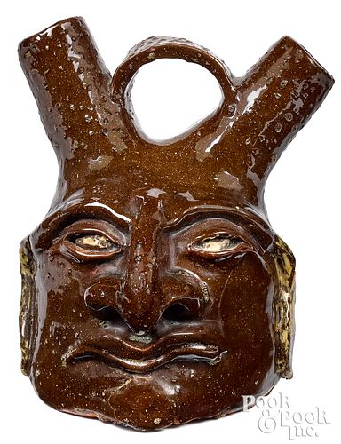 NORTH CAROLINA REDWARE FACE JUG, EARLY