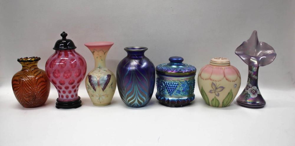 COLLECTION OF SEVEN FENTON GLASS