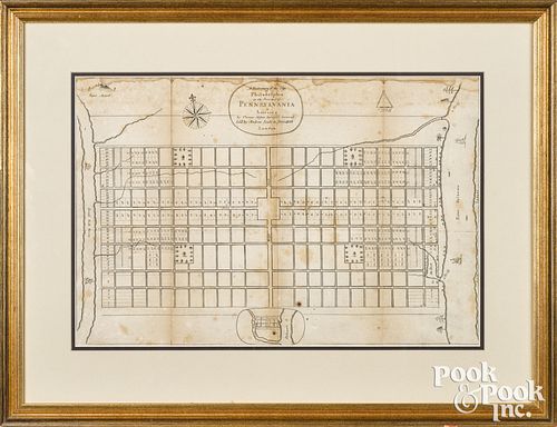 SCARCE THOMAS HOLMES MAP OF PHILADELPHIAScarce 314b10