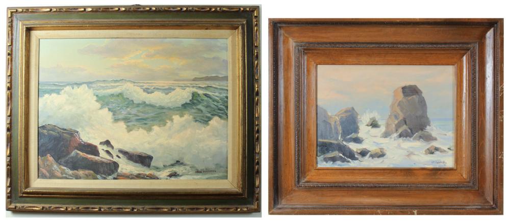 TWO CALIFORNIA SEASCAPES CHICO 314b25