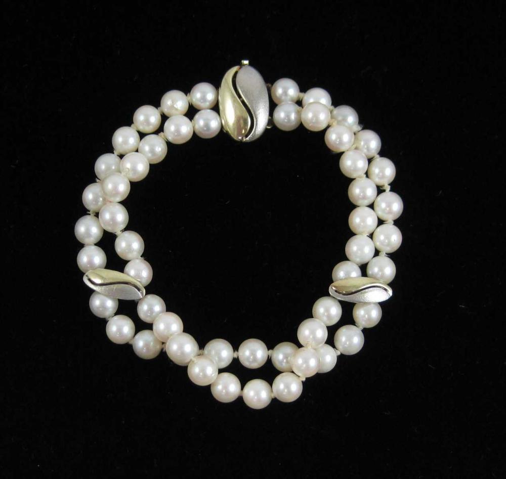 DOUBLE STRAND PEARL AND FOURTEEN 314b33