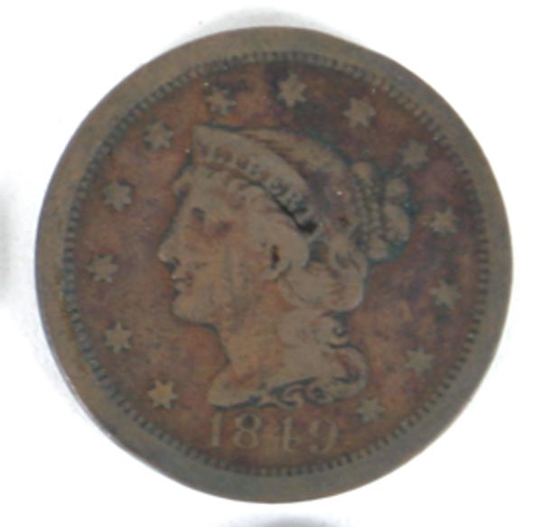 4 Large Cents - 1849 1851 1853