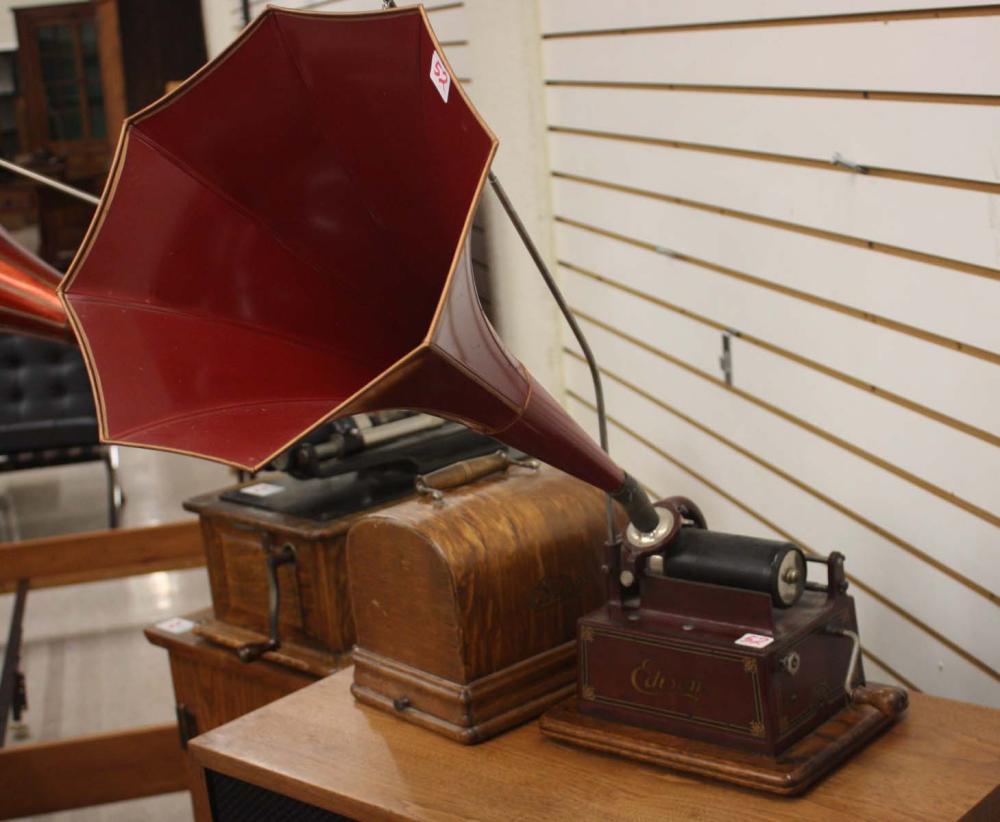 EDISON CYLINDER PHONOGRAPH WITH HORN,