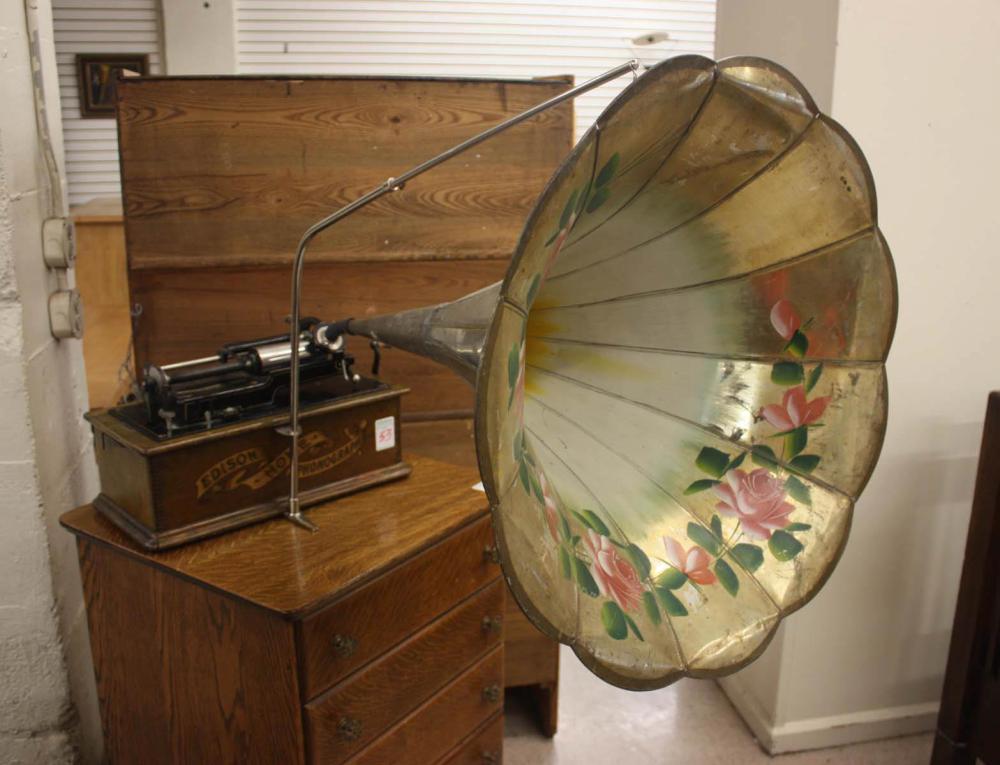 EDISON CYLINDER PHONOGRAPH WITH HORN,