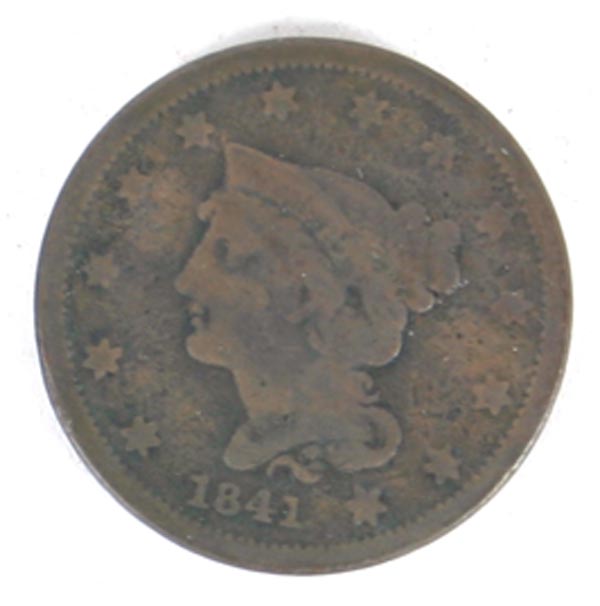 4 Large Cents - 1824 1838 1841 1844