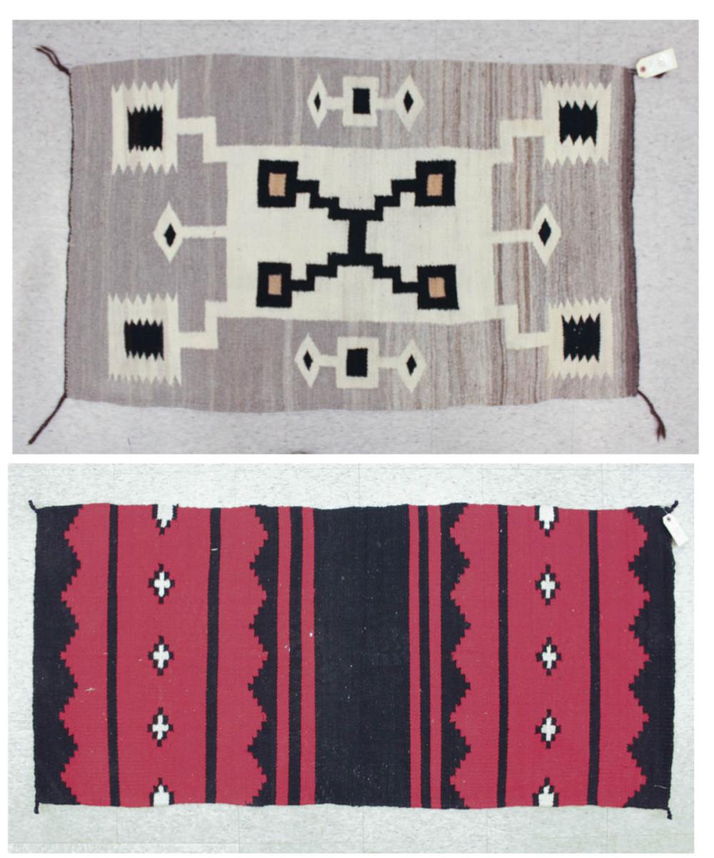 TWO NAVAJO WEAVINGS: 1) STORM PATTERN,