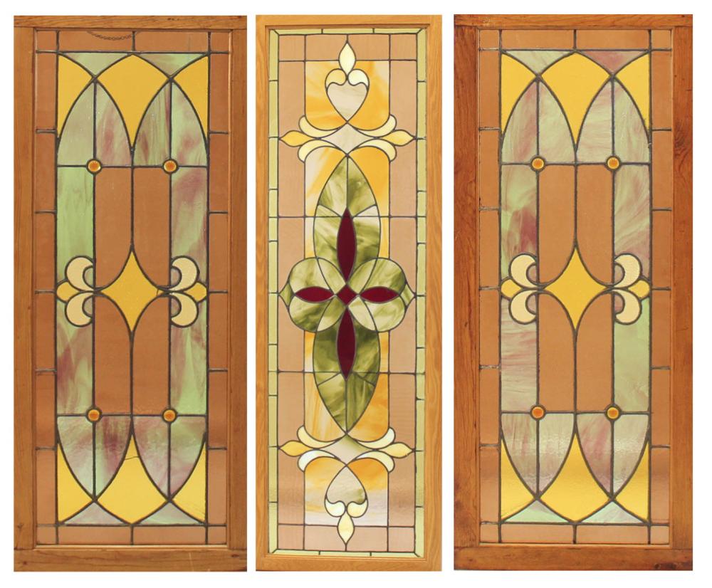 THREE AMERICAN VICTORIAN STYLED STAINED