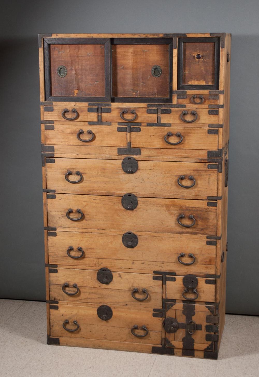 JAPANESE TWO-SECTION CLOTHING CHEST