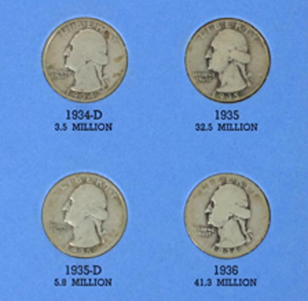 34 Silver Washington Quarters Book,