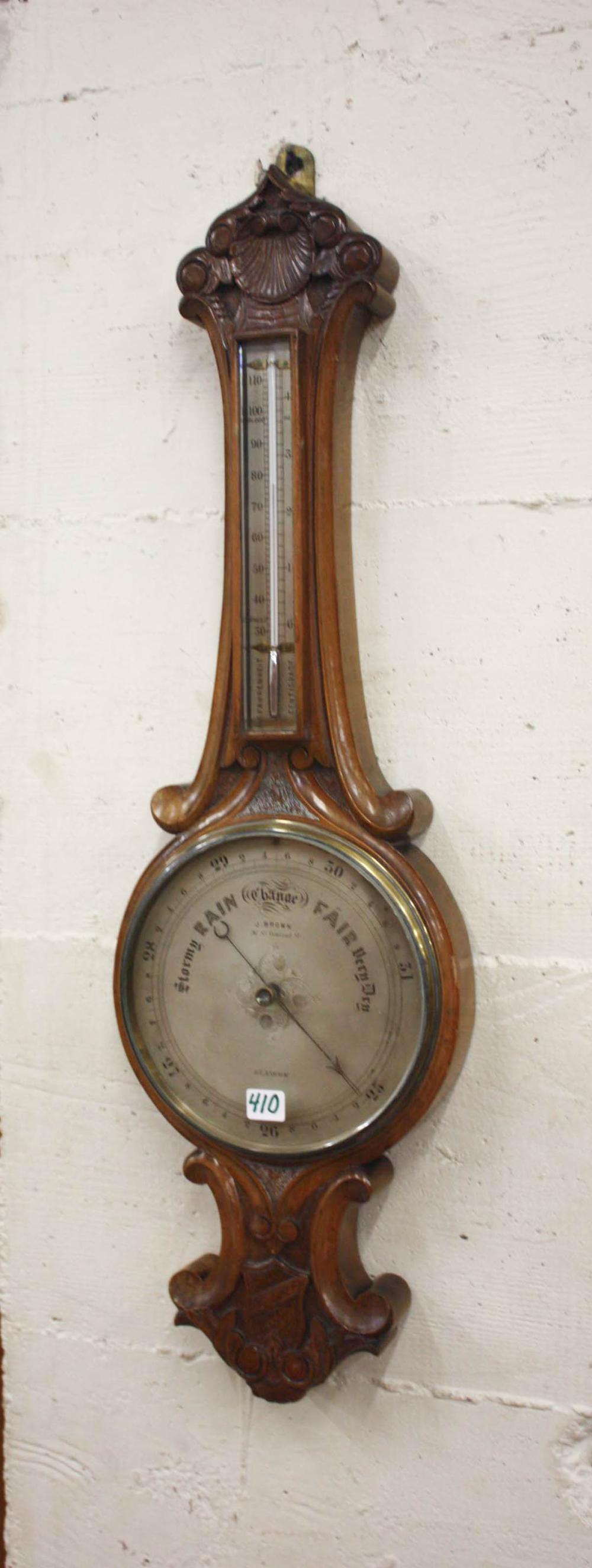 VICTORIAN SCOTTISH BANJO BAROMETER/THERMOMETER,