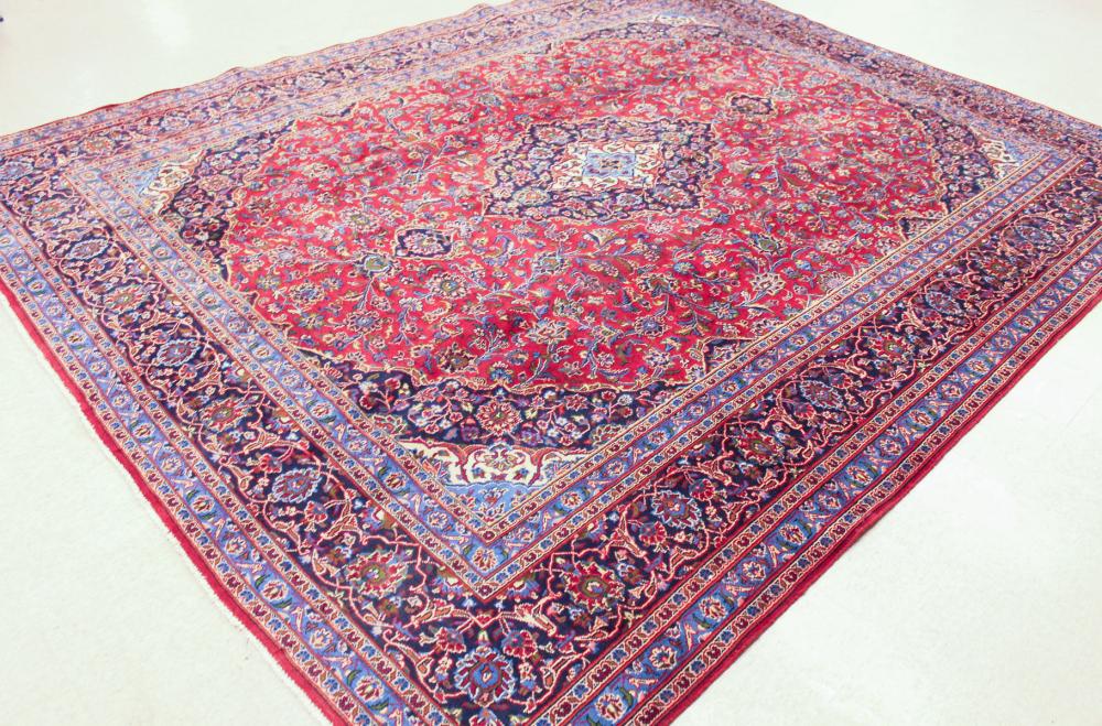 HAND KNOTTED PERSIAN MASHAD CARPET,