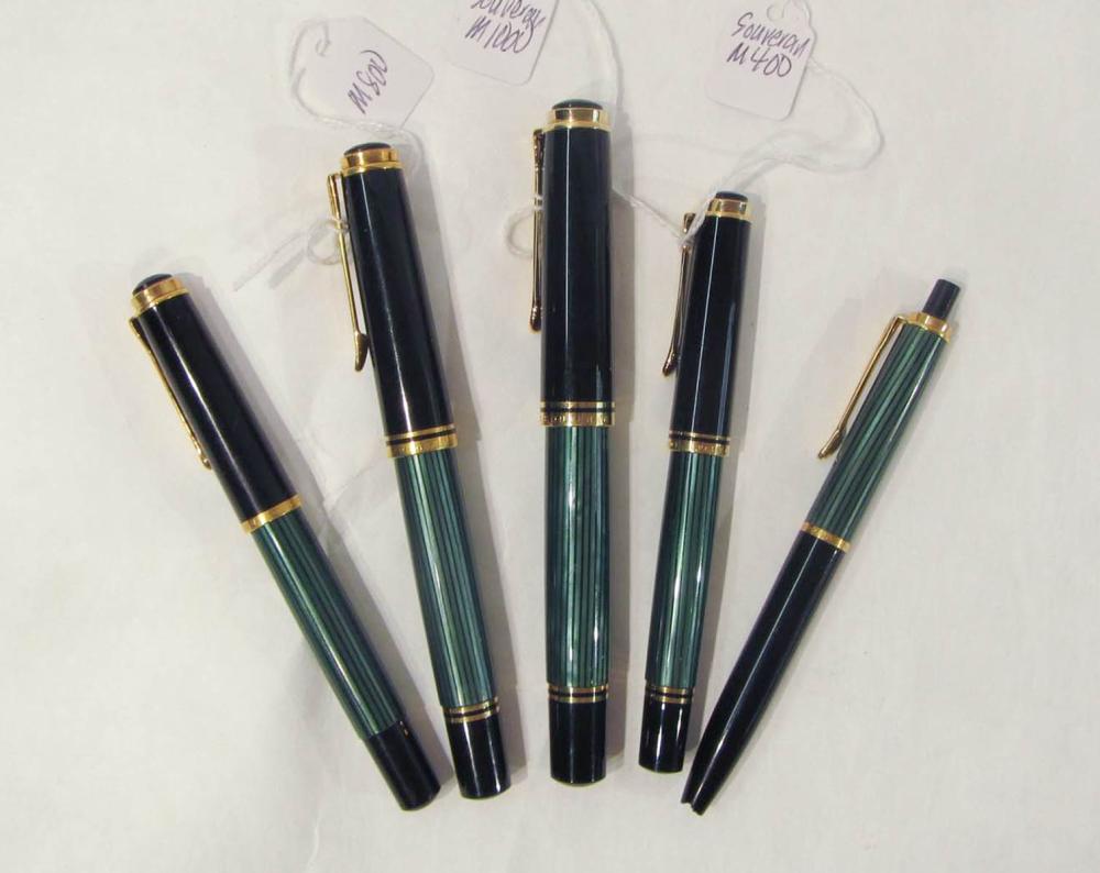 FIVE PELIKAN PENS: MODEL SOUVERAN