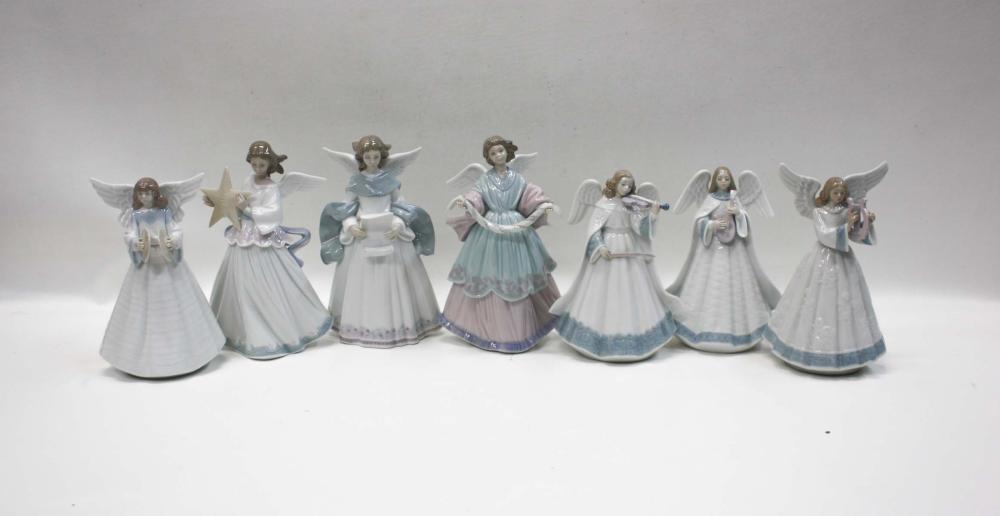 SEVEN LLADRO PORCELAIN FIGURINES: ANGELIC