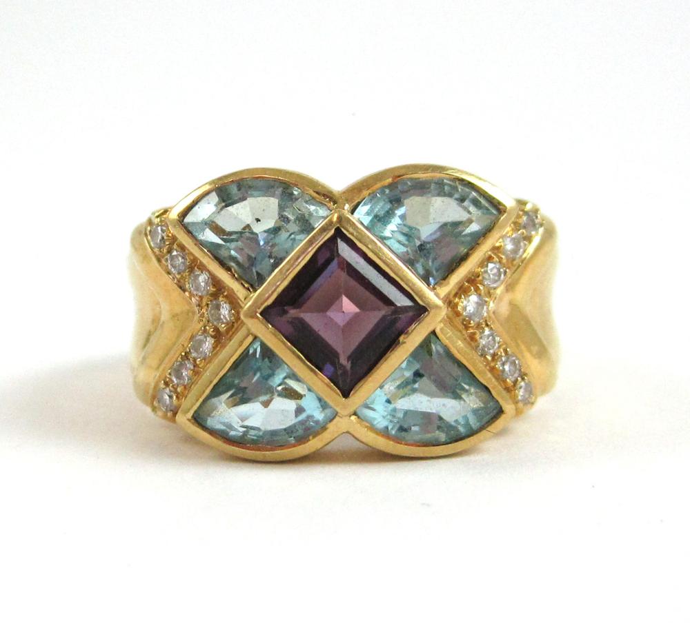 AMETHYST BLUE TOPAZ AND EIGHTEEN 314d48