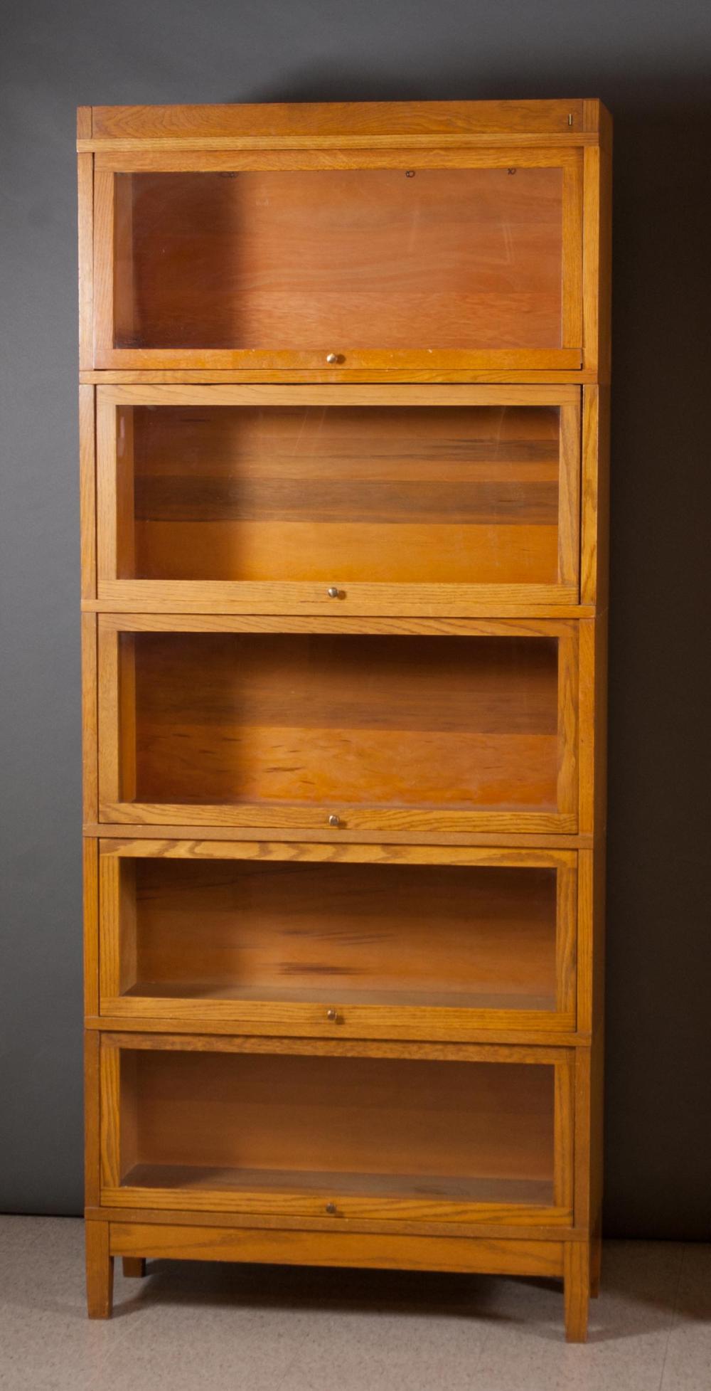 STACKING OAK SECTIONAL BOOKCASE,