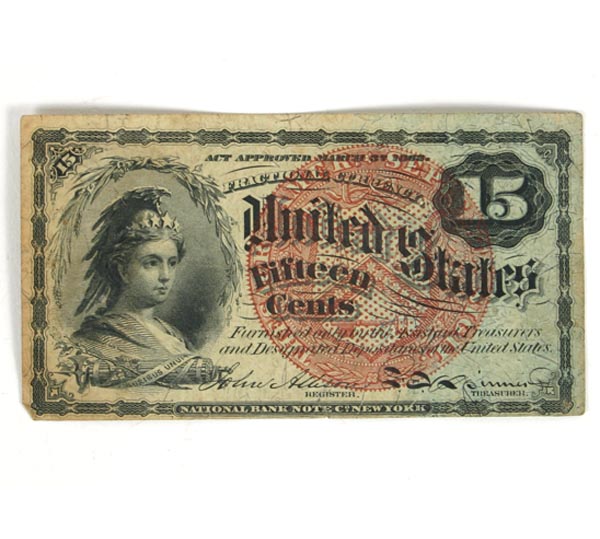 15 Cent Fractional Currency 1869 1875 4ee21