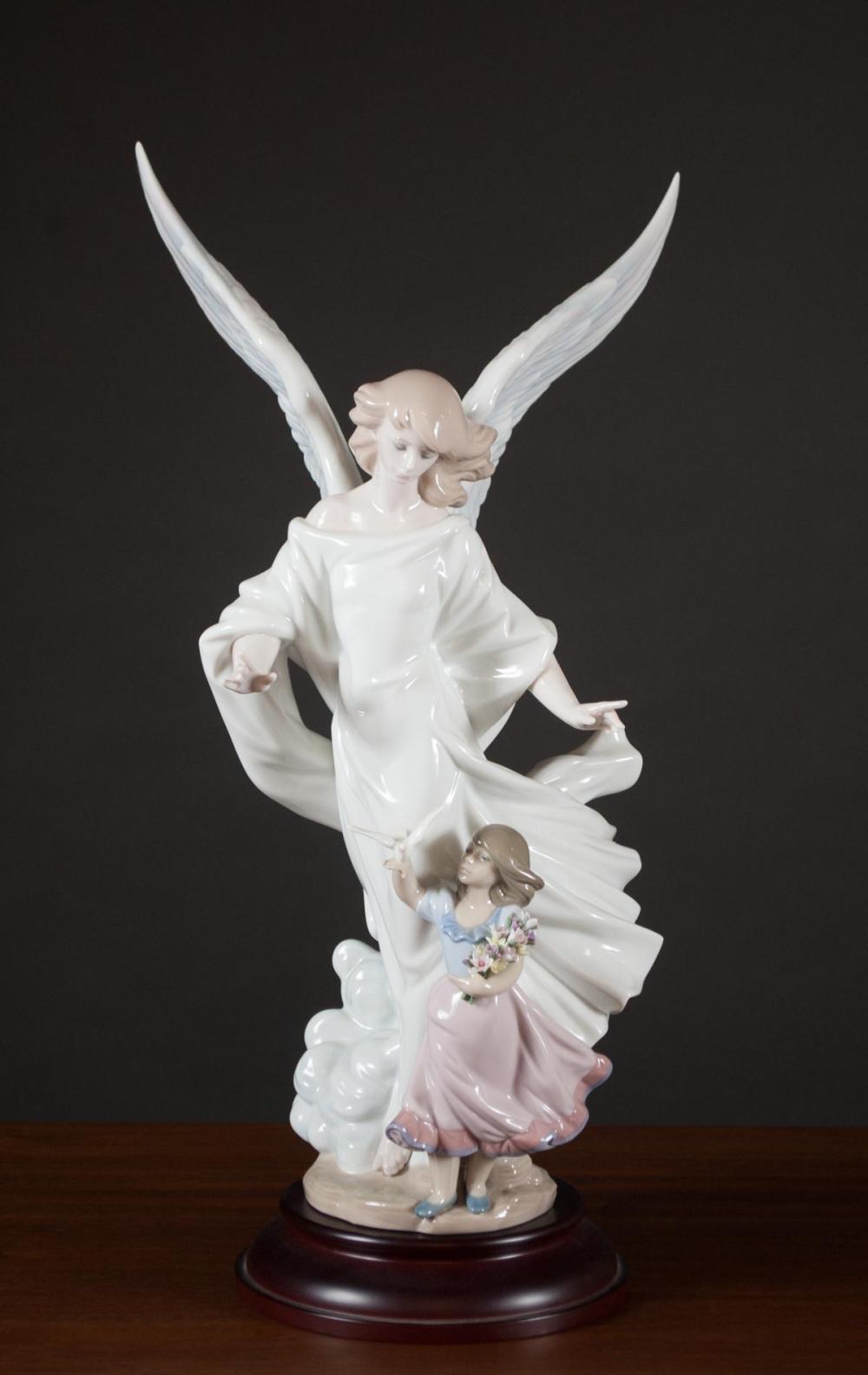 LLADRO GUARDIAN ANGEL PORCELAIN FIGURINE,