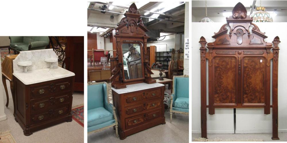 THREE PIECE VICTORIAN WALNUT BEDROOM 314e0a