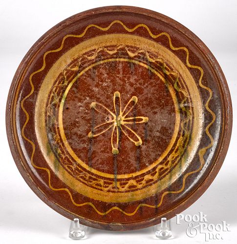 CONTINENTAL REDWARE DECORATED PLATEContinental