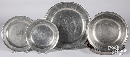 GROUP OF PEWTER, 19TH C.Group of