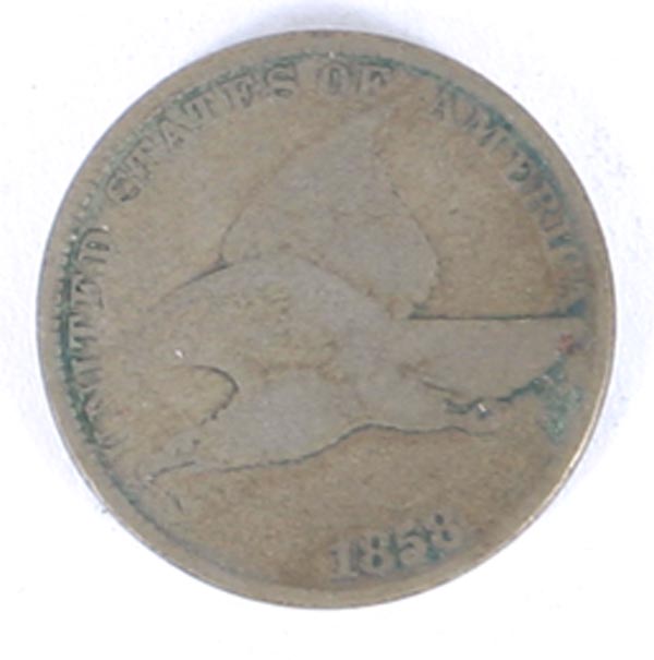 Two Flying Eagle Pennies 1857 1858