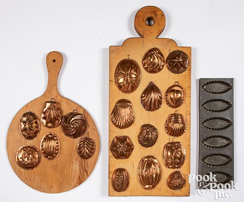 GROUP OF MINIATURE COPPER MOLDS,