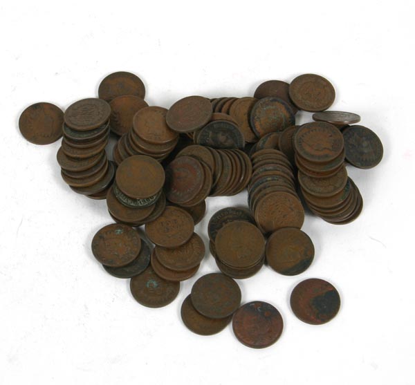 100 Indian Head Pennies Various