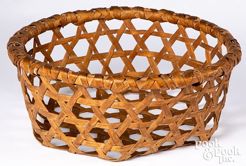 ANTIQUE CHEESE BASKET 8 H 20 314f14