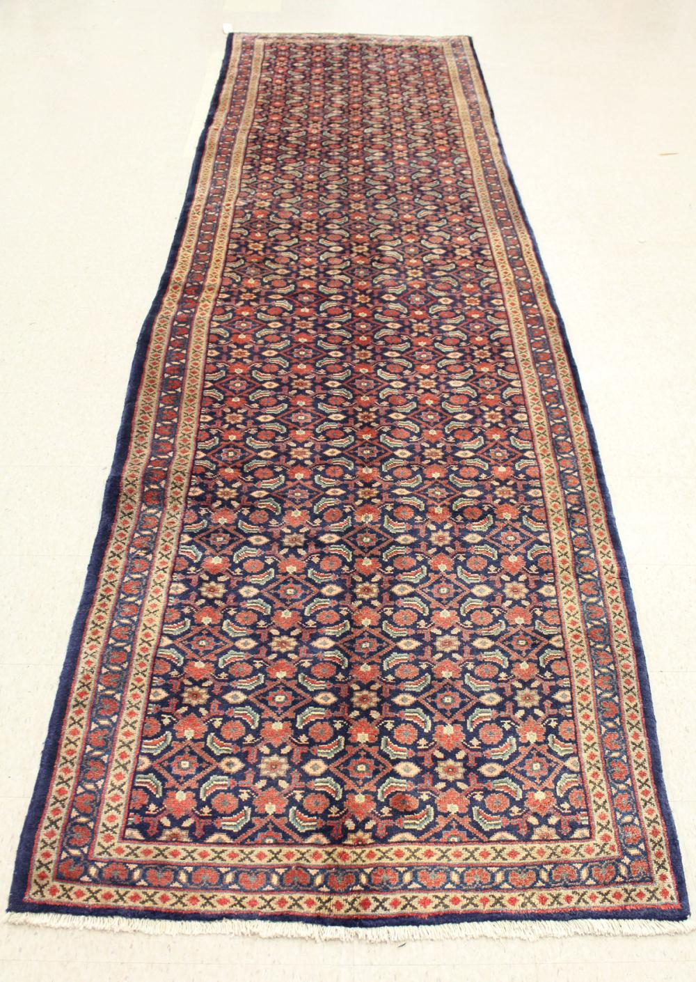 HAND KNOTTED PERSIAN HALL RUG,