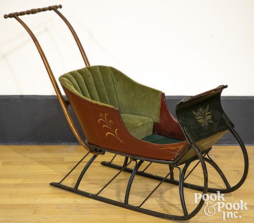 VICTORIAN PAINTED CHILD'S SLEIGH,