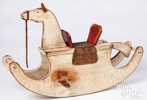 SMALL PAINTED HOBBY HORSE, PROBABLY
