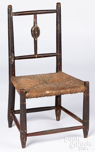 PAINTED DOLL CHAIR, 19TH C., WITH