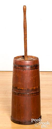 PAINTED BUTTER CHURN, 19TH C.Painted