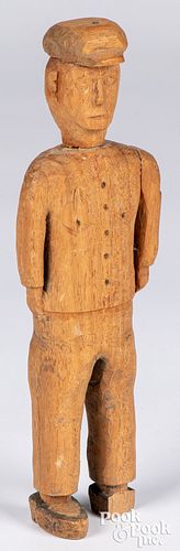 CARVED FIGURE OF A GENTLEMAN, LATE
