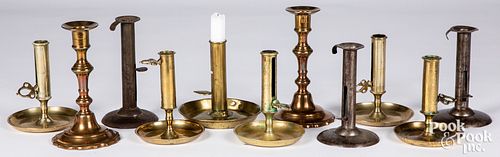 GROUP OF CANDLESTICKS, 19TH AND