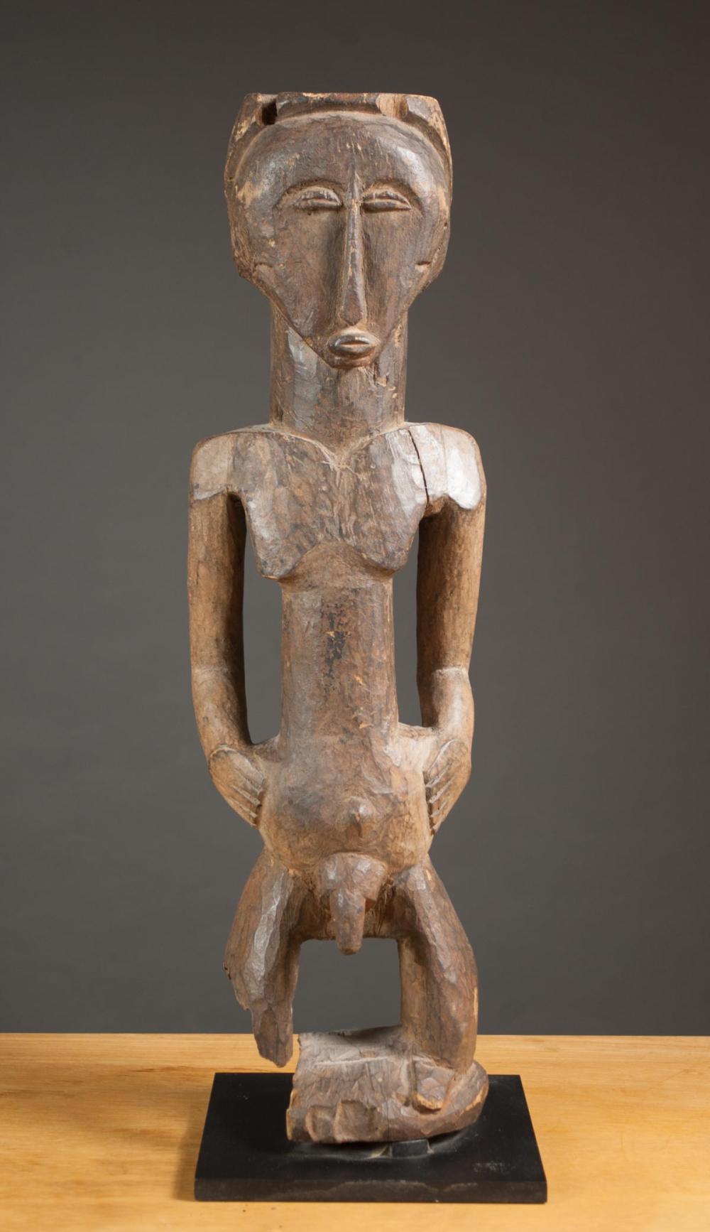 AFRICAN CARVED WOOD TRIBAL FIGURE,