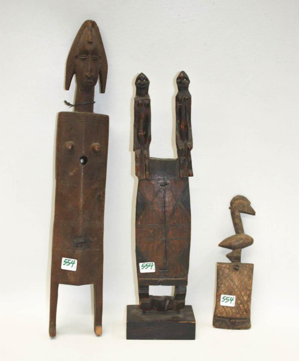 THREE AFRICAN FIGURAL WOOD DOOR