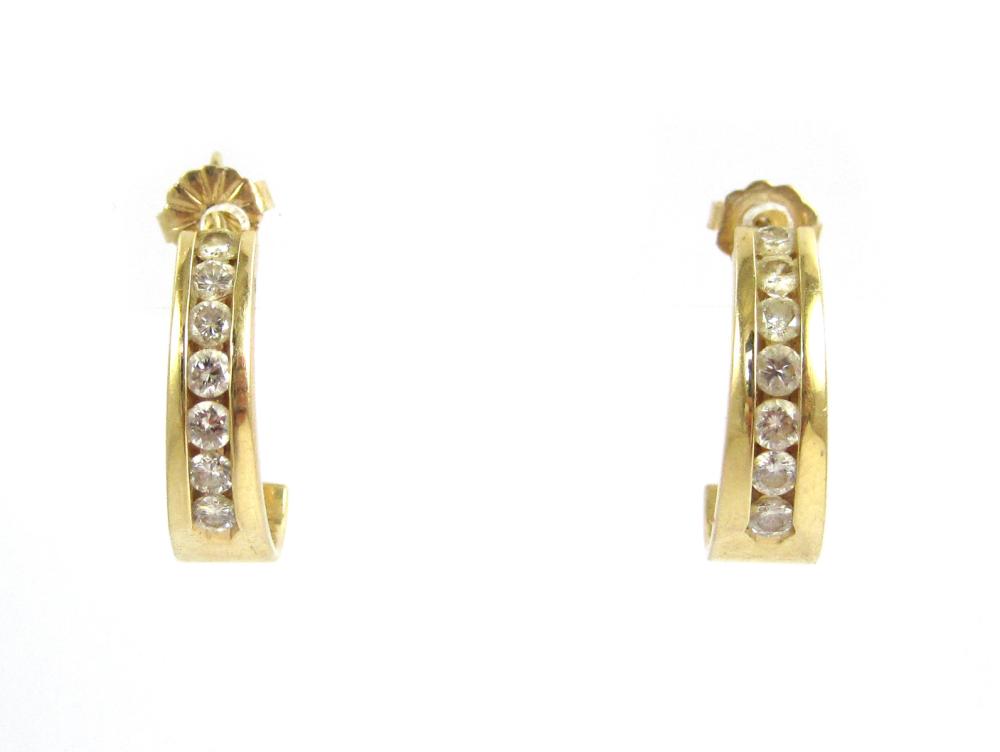 PAIR OF DIAMOND AND FOURTEEN KARAT