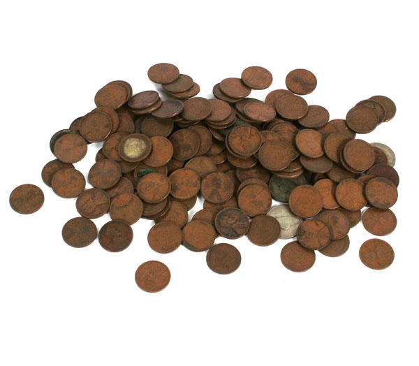 135 Lincoln Wheat Cents and 3 Jefferson