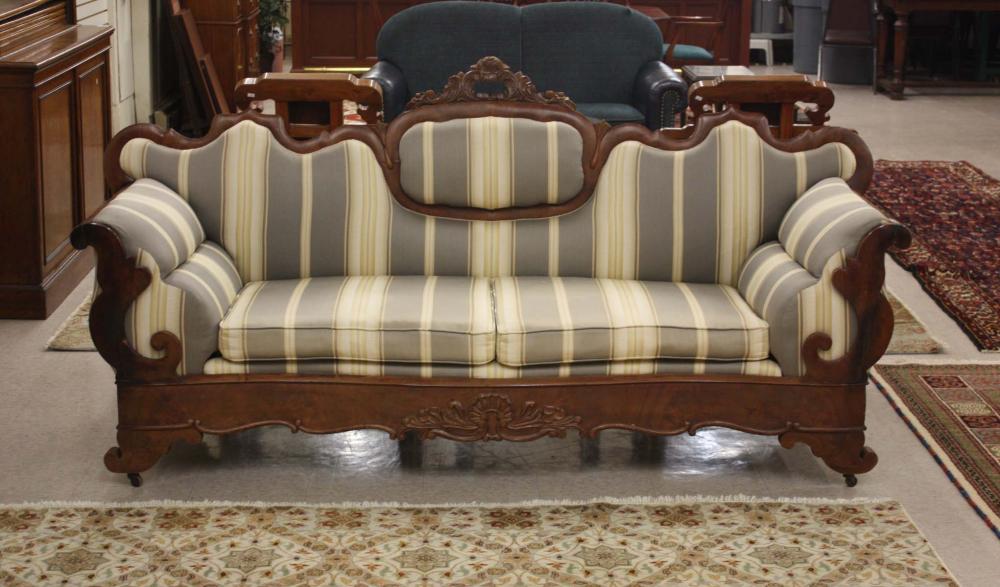 EMPIRE MAHOGANY SOFA, AMERICAN,