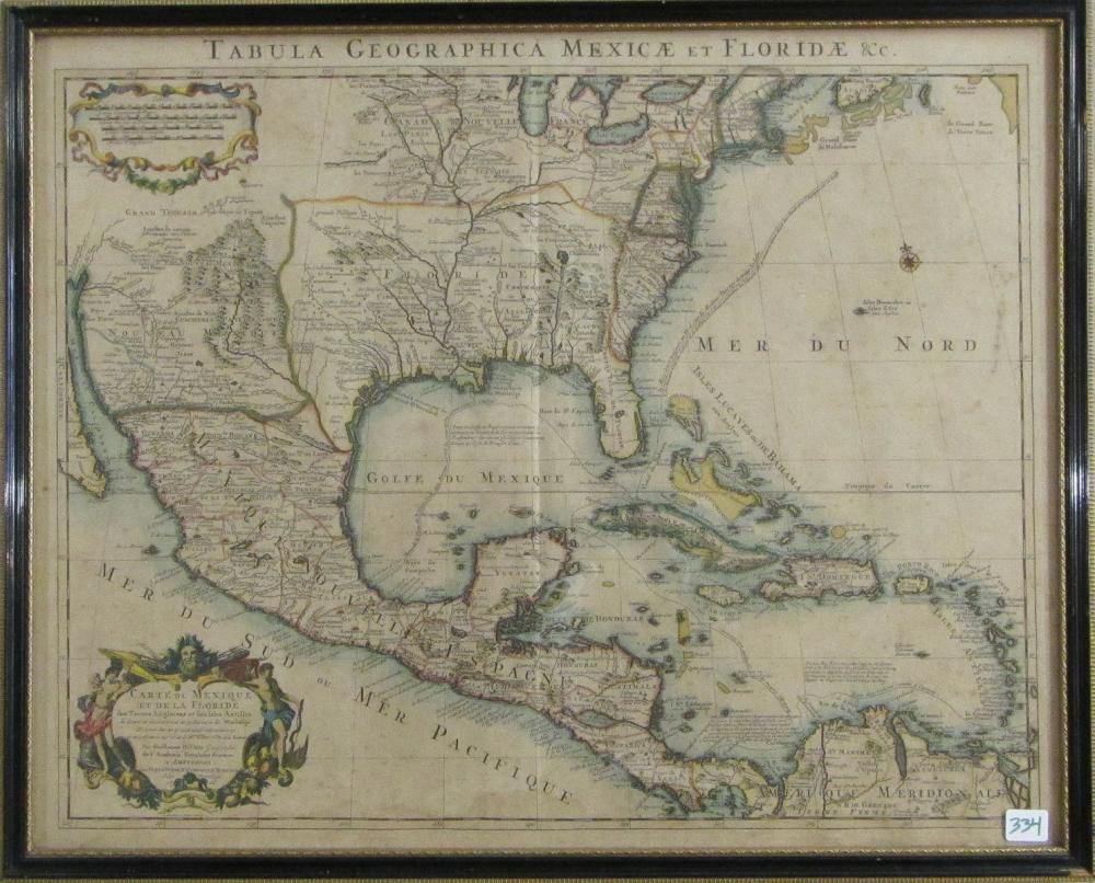 EARLY 18TH CENTURY MAP HAND COLORED 3151cb