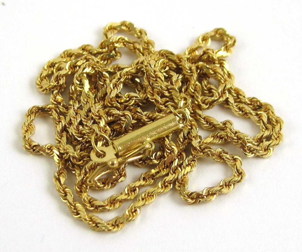 EIGHTEEN KARAT YELLOW GOLD ROPE