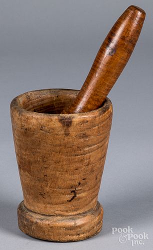 TIGER MAPLE MORTAR AND PESTLE  3152a0