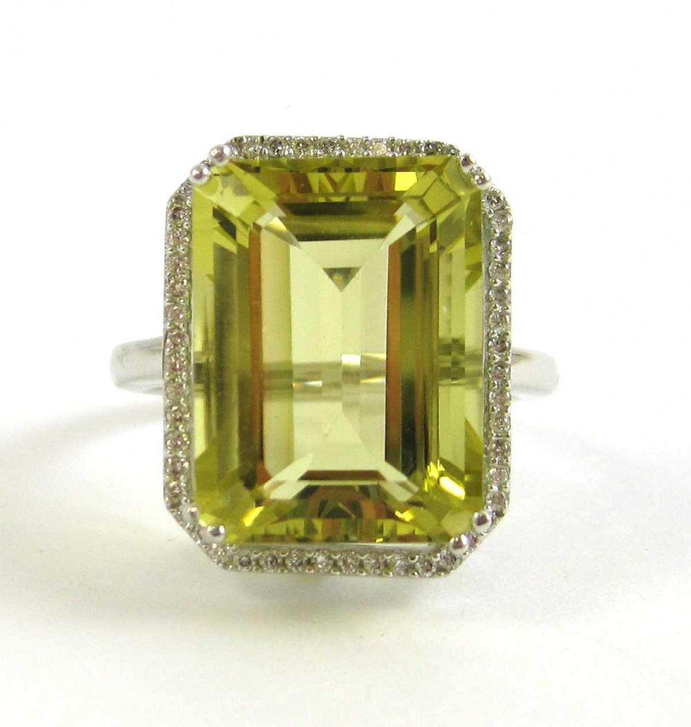 LEMON QUARTZ DIAMOND AND FOURTEEN 31529a