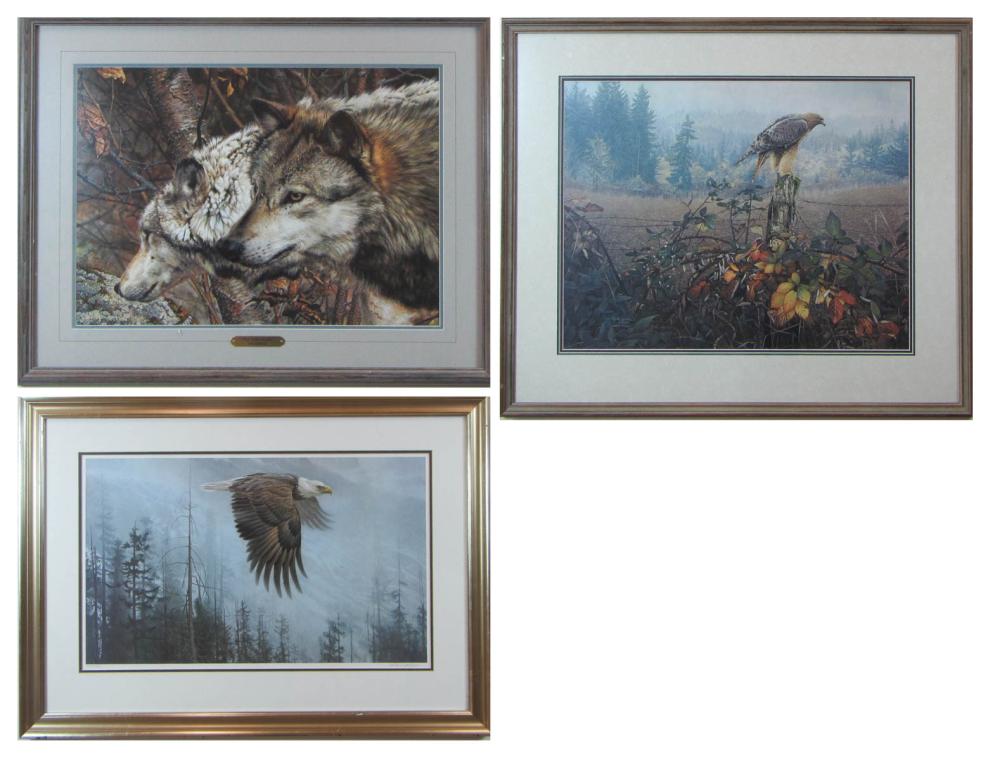 THREE WILDLIFE OFFSET LITHOGRAPHS  3152a7